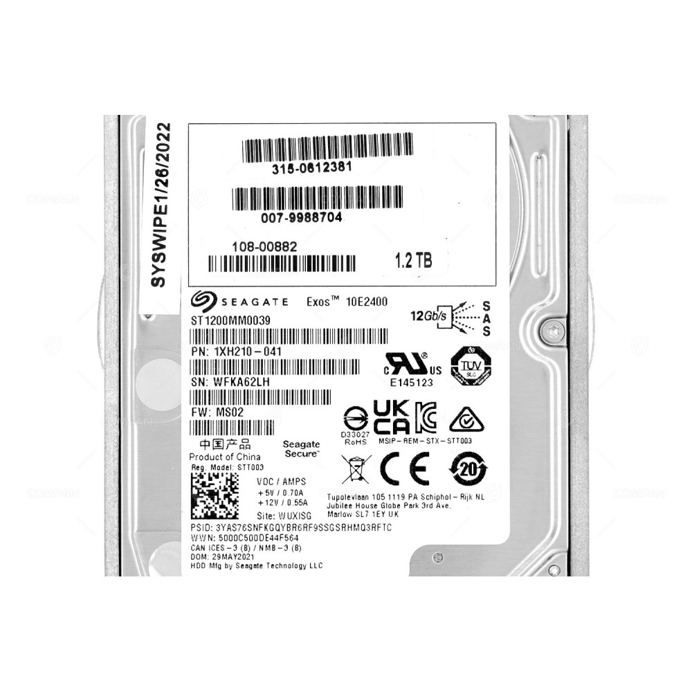 108-00882 NETAPP HDD 1.2TB 10K SAS 12G 2.5" SFF