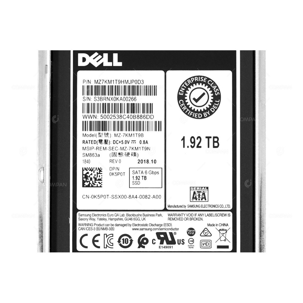K5POT DELL SSD 1.92TB SATA 6G 2.5" SFF