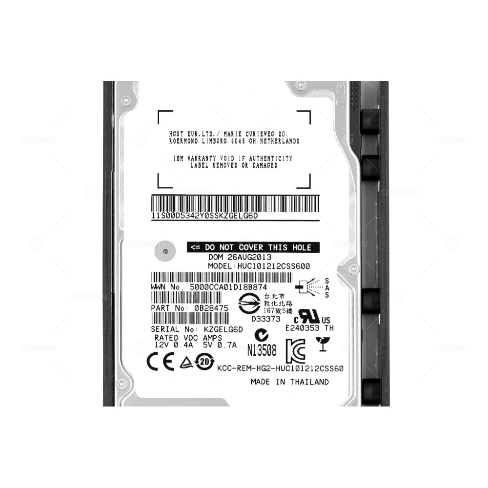 85Y6156 IBM HDD 1.2TB 10K SAS 6G 2.5" SFF FOR IBM STORWIZE V7000