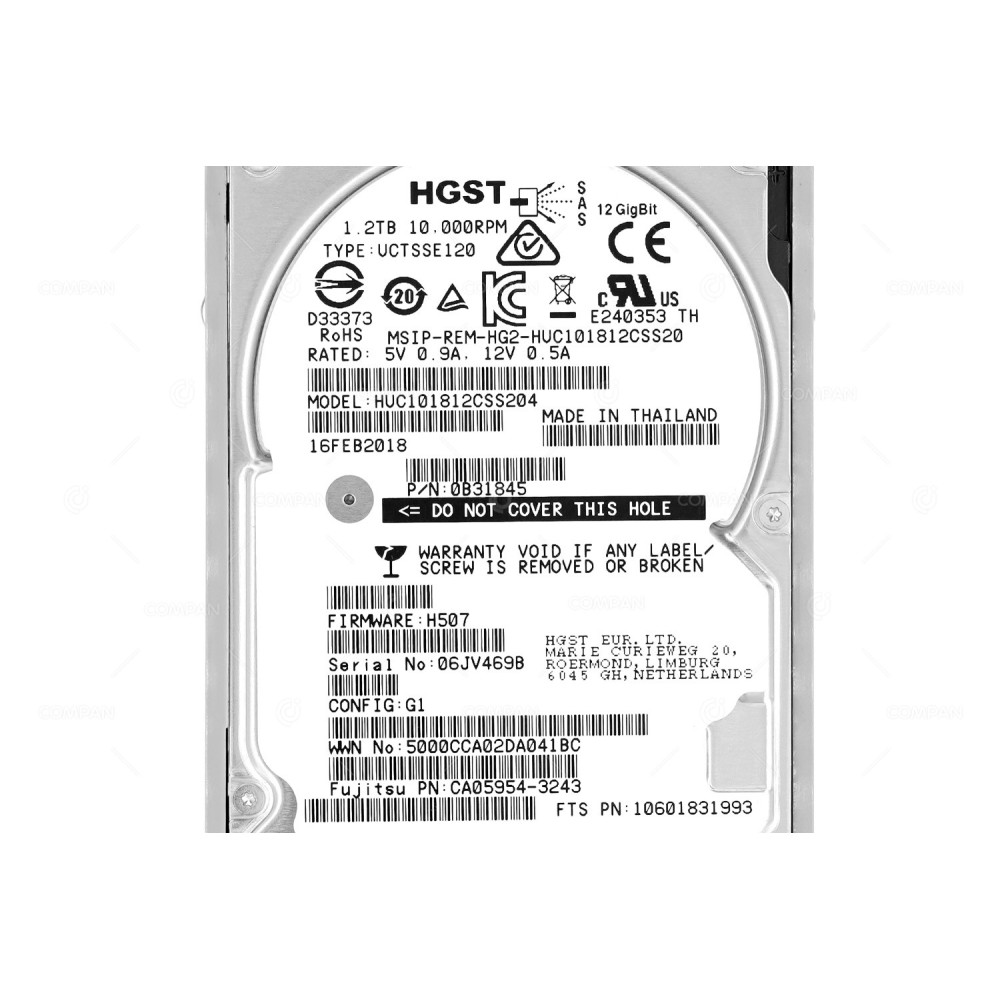 CA08226-E077 FUJITSU HDD 1.2TB 10K SAS 12G 2.5" SFF FOR FUJITSU PRIMERGY