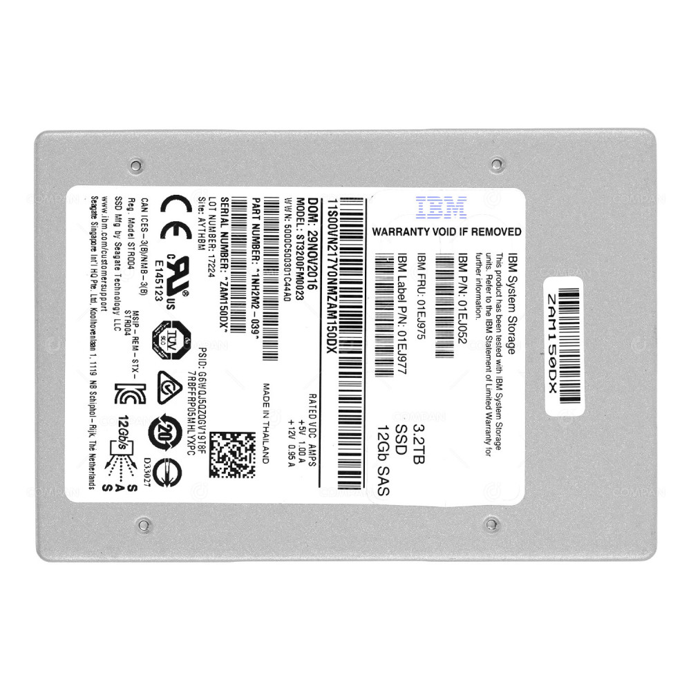 ST3200FM0023 SEAGATE SSD 3.2TB SAS 12G 2.5" SFF