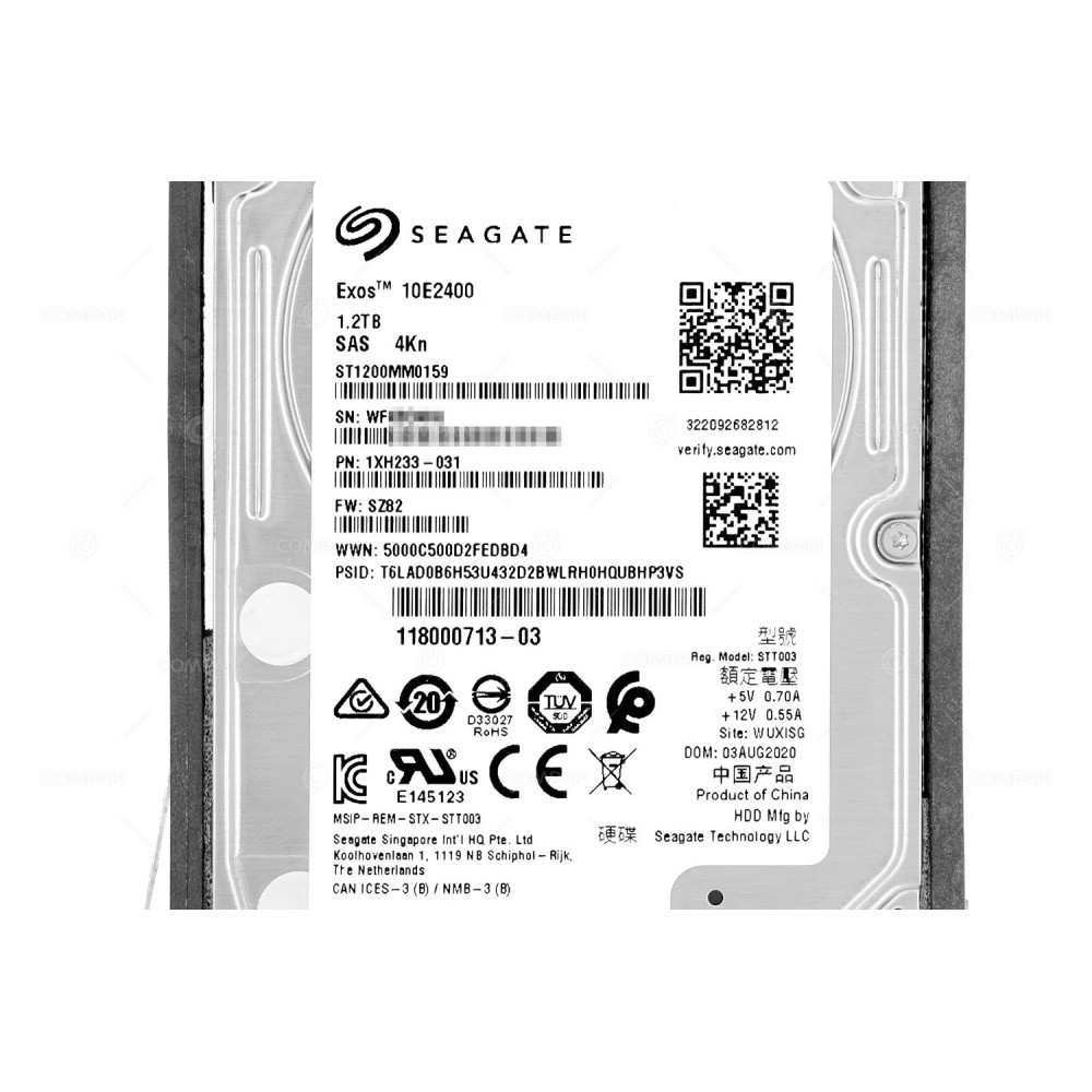 005053361  EMC HDD 1.2TB 10K SAS 12G 3.5" LFF FOR EMC UNITY XT 380