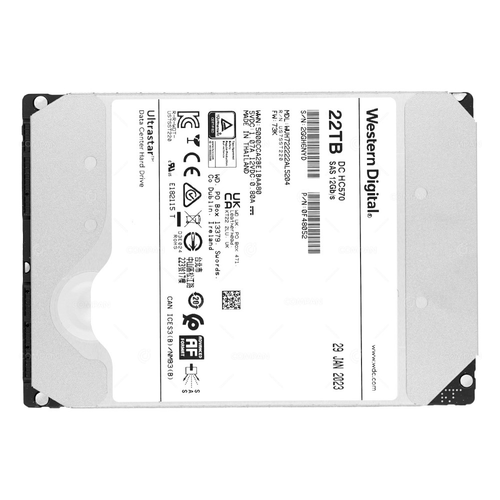 WUH722222AL5204  WD ULTRASTAR DC HC570 HDD 22TB 7.2K SAS 12G 3.5" LFF