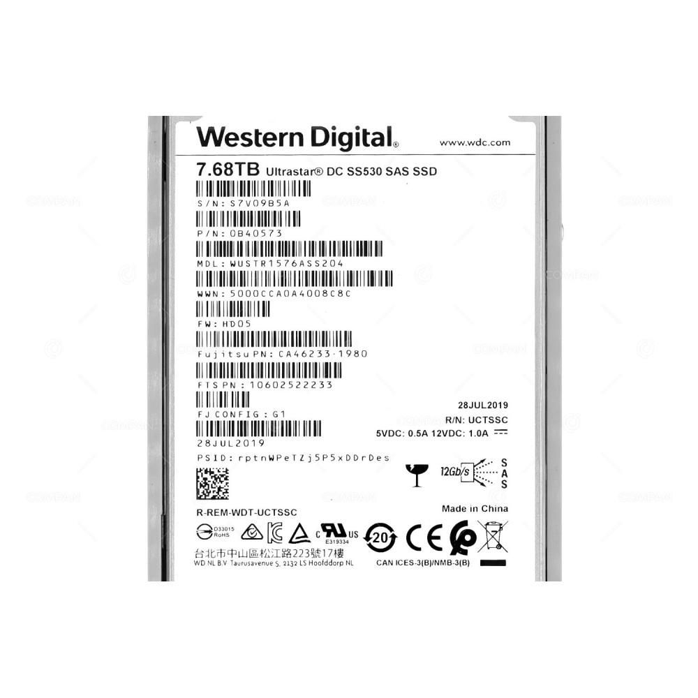 CA08226-E657  FUJITSU SSD 7.68TB SAS 12G  2.5'' SFF  FOR ETERNUS AF250 S2