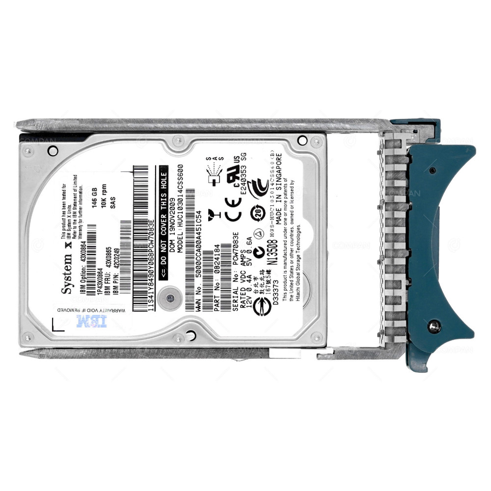 43X0865  IBM HDD 146GB 10K SAS 6G 2.5'' SFF FOR IBM SYSTEM X