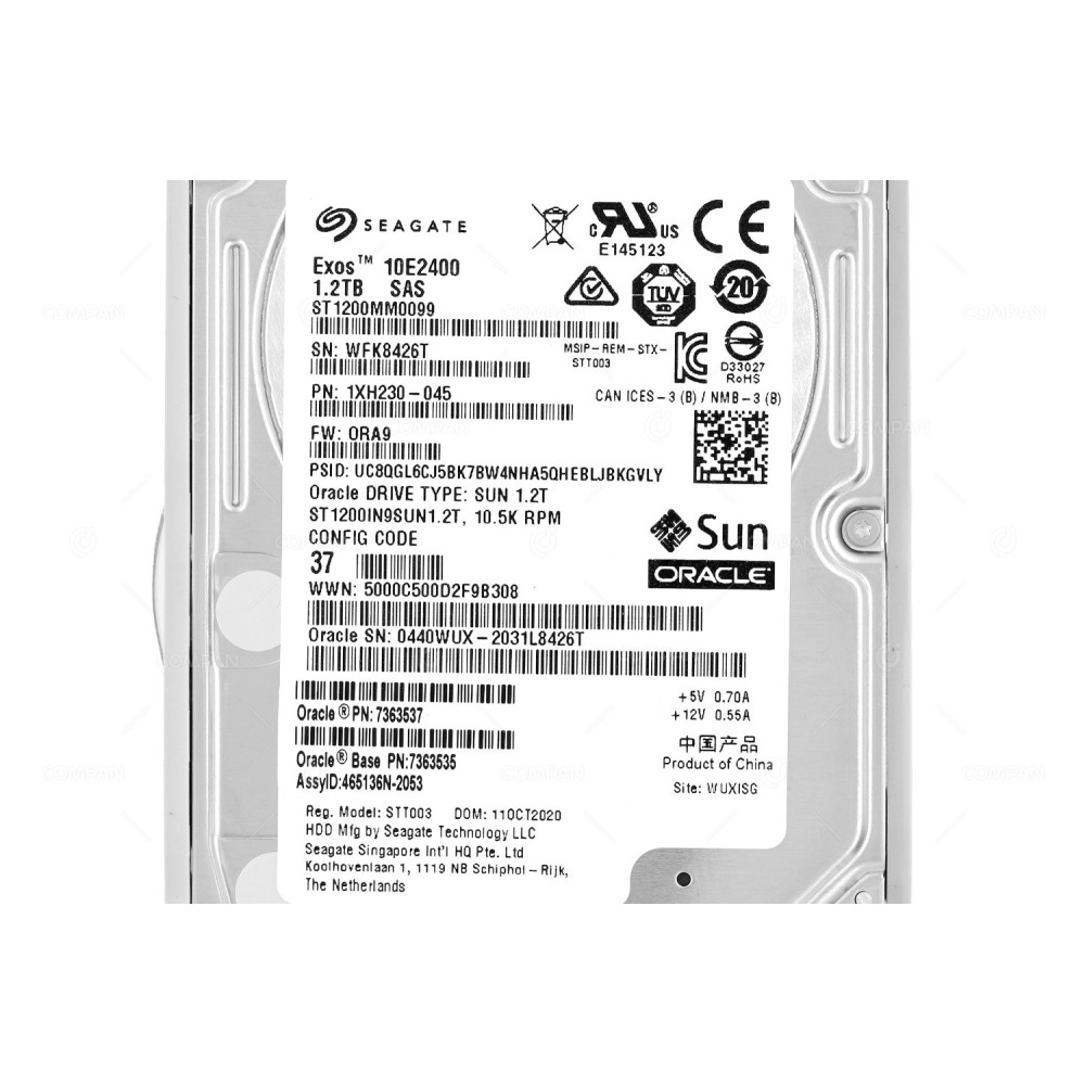 7363537 SUN ORACLE HDD 1.2TB 10K SAS 12G 2.5" SFF