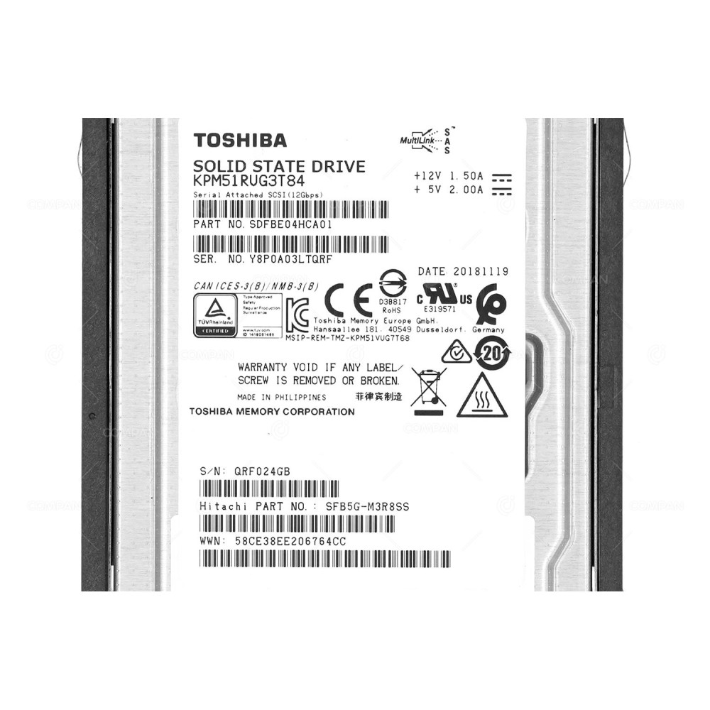 5562826-A  HITACHI SSD 3.8TB SAS 12G 2.5" SFF FOR HITACHI HUS130 HUS150