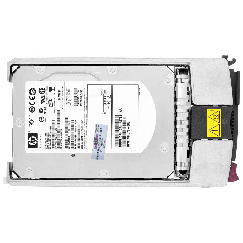 412751-013  HP HARD DRIVE 36.4GB 15K U320 SCSI 3.5 LFF HOT-SWAP