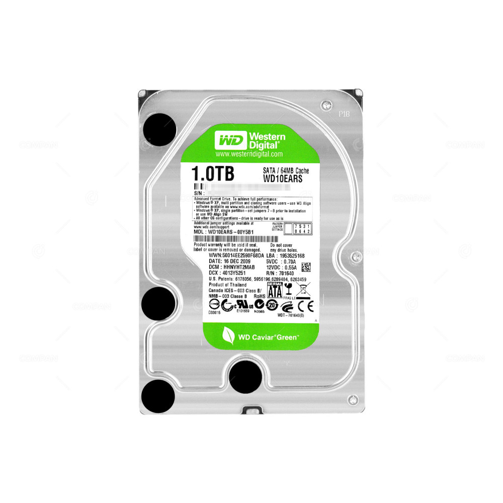 WD10EARS-00Y5B1  WD HARD DRIVE 1TB 5.4K 3.5 LFF 6G SATA