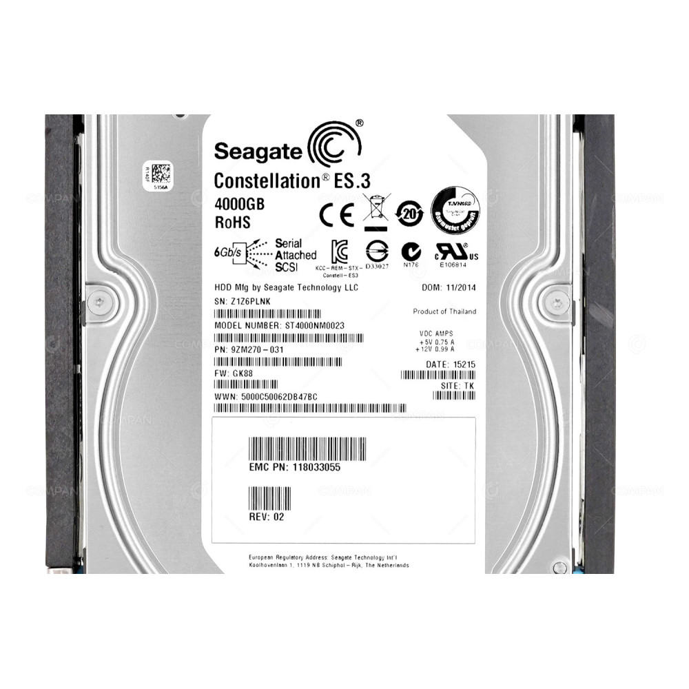 005050148  EMC HDD 4TB 7.2K SAS 6G 3.5" LFF FOR EMC VNX 5100 5300