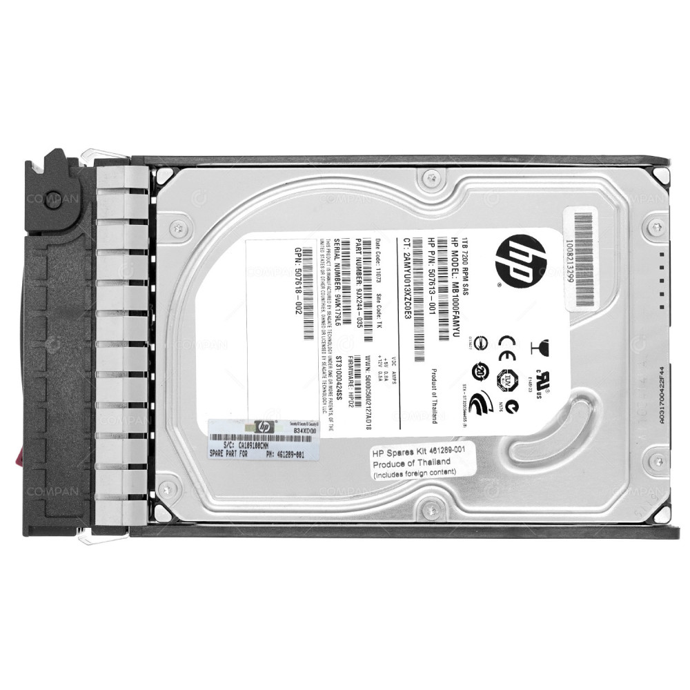 461289-001  HP HDD 1TB 7.2K SAS 3G 3.5" LFF FOR HP PROLIANT G6 G7