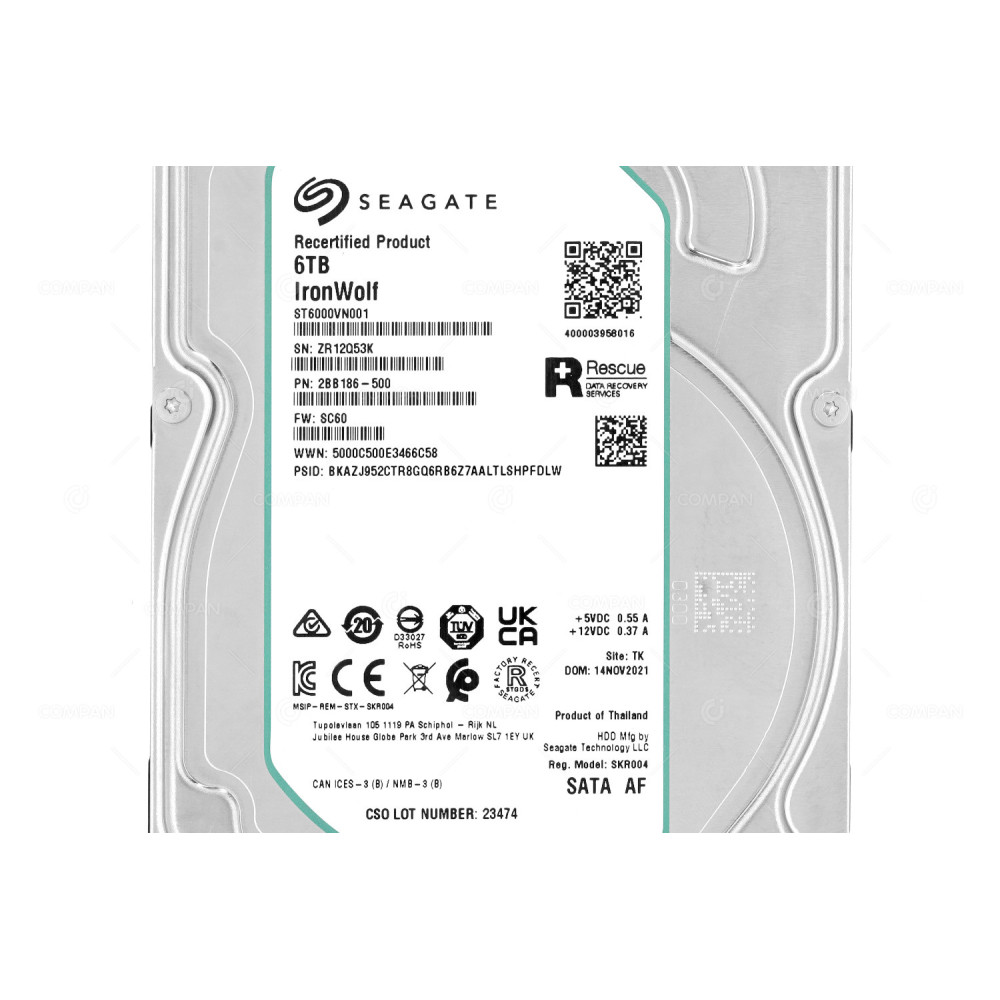 ST6000VN001  SEAGATE 6TB 5.4K 6G SATA 256MB CACHE 3.5 LFF HARD DRIVE