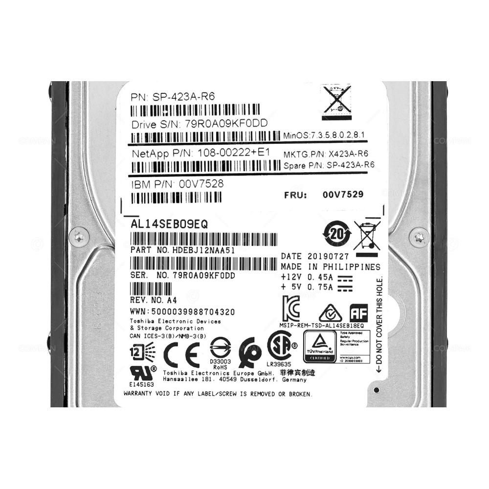 X423A-R6  NETAPP HDD 900GB 10K SAS 6G 2.5" SFF FOR NETAPP DS2246