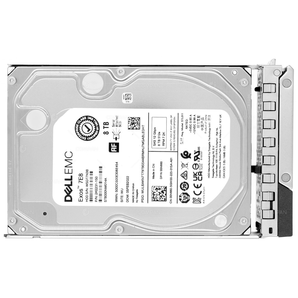 0N660 G14  DELL HDD 8TB 7.2K SAS 12G 3.5" LFF FOR DELL POWEREDGE G14