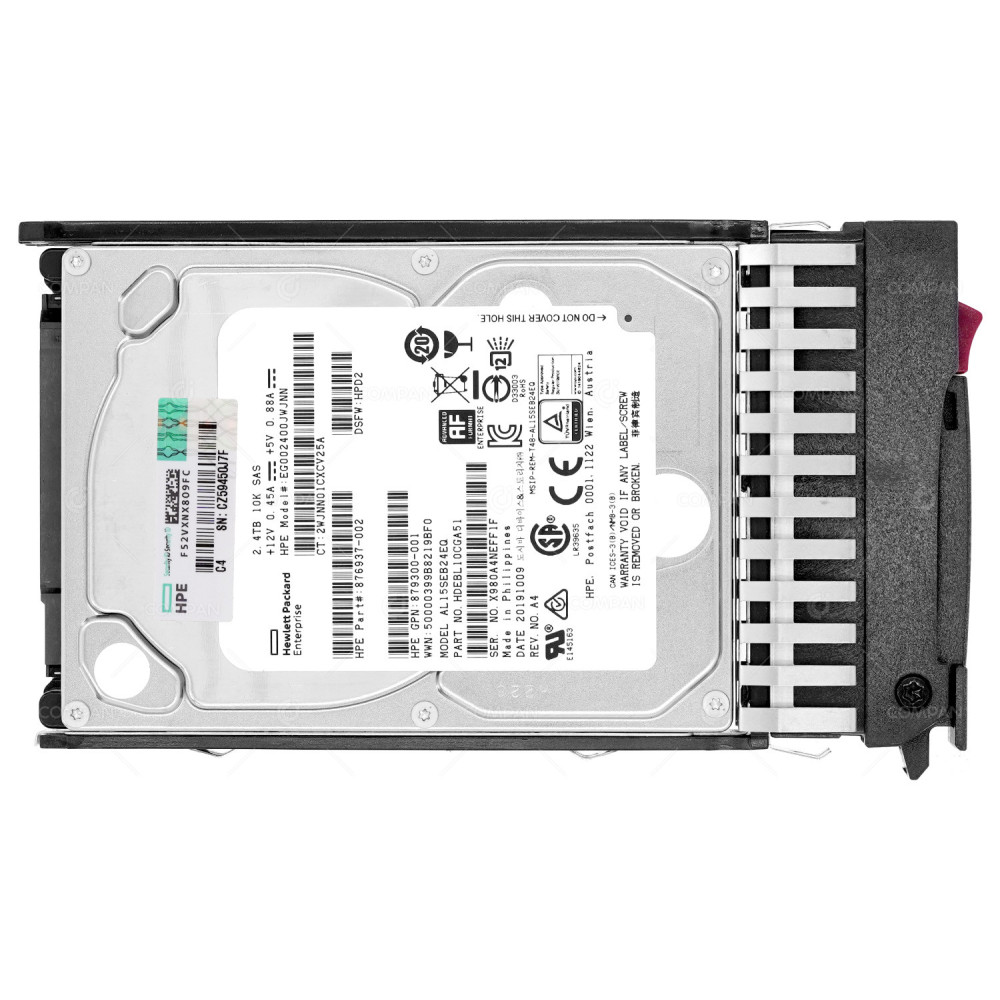 P00441-001 HP HDD 2.4TB 10K SAS 12G SC 512E DP 2.5" SFF FOR HPE MSA