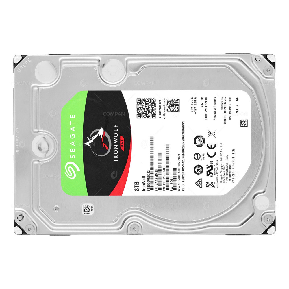 ST8000VN0022  SEAGATE IRON WOLF  8TB 7.2K 6G SATA 256MB CACHE 3.5 LFF HARD DRIVE FOR NAS SYSTEMS