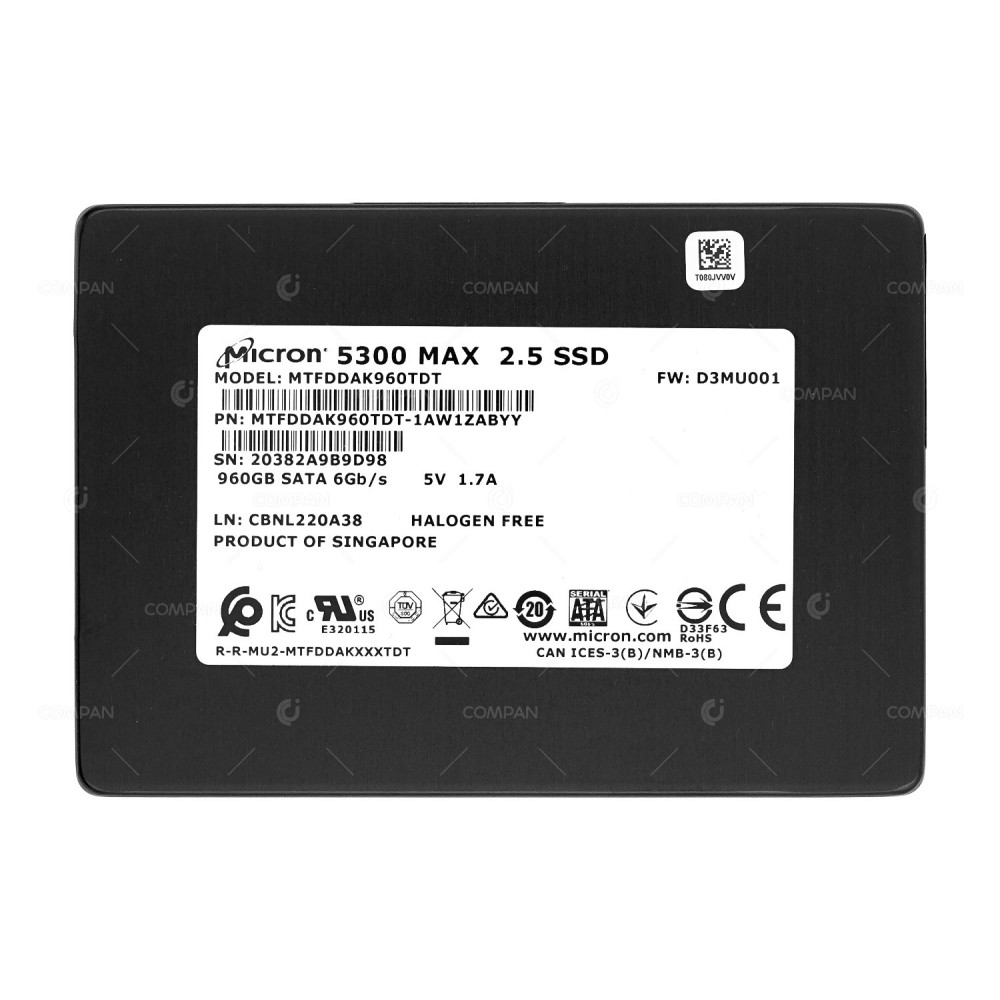 MTFDDAK960TDT  MICRON 5300 MAX 960GB 6G SATA 2.5 SFF SSD