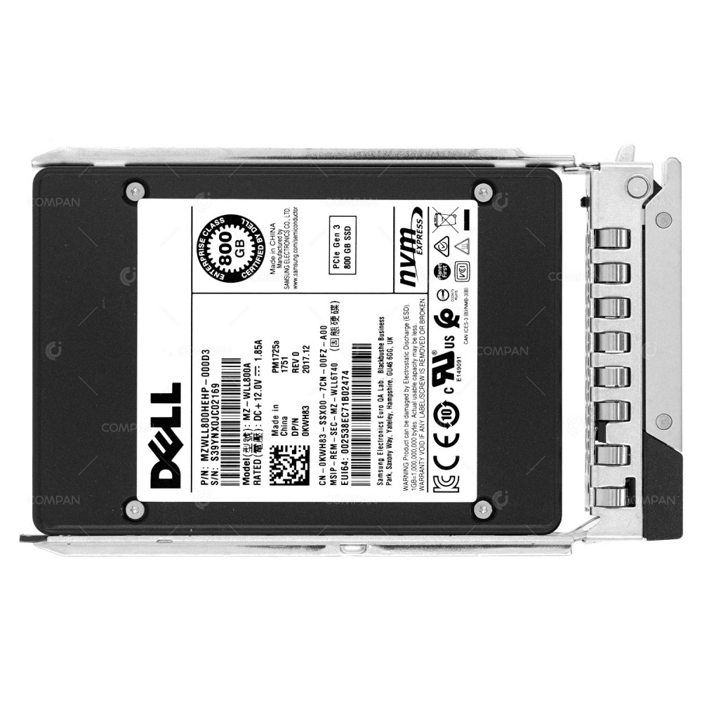 KWH83 G14  DELL NVME SSD 800GB U.2 PCI-E 3.0 X4 2.5" SFF FOR POWEREDGE G14 G15