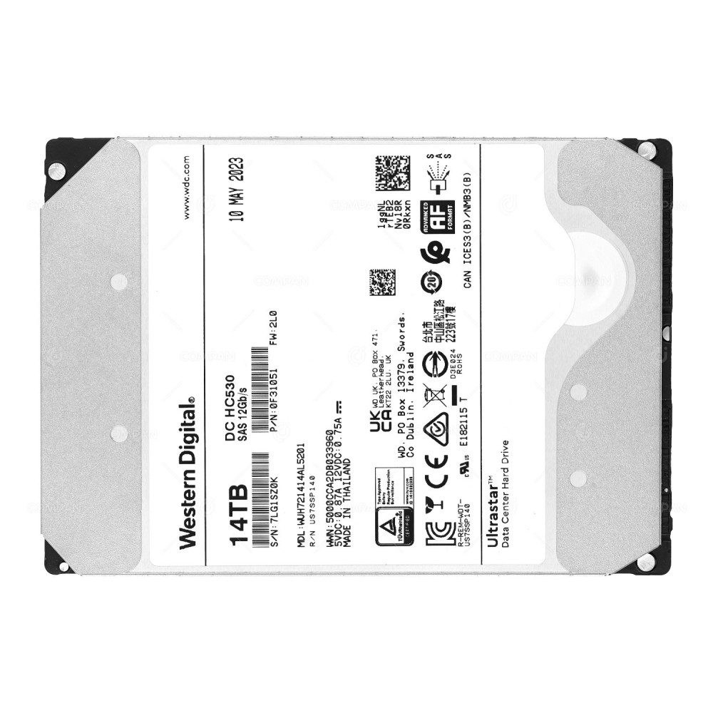 WUH721414AL5201  WD ULTRASTAR DC HC530 14TB 12G SAS 7.2K 512E 3.5 LFF 512MB CACHE HDD