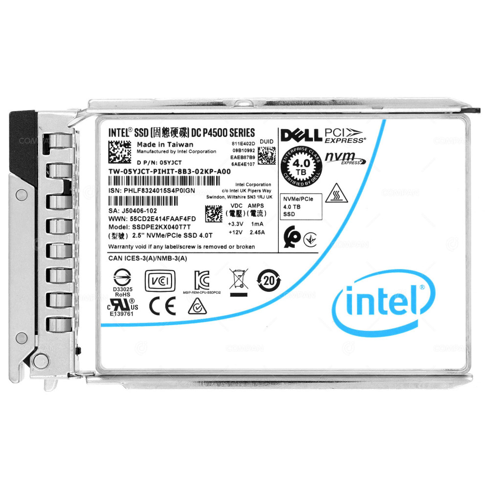 5YJCT G14  DELL NVME SSD 4TB U.2 PCI-E 3.1 X4 2.5" SFF FOR POWEREDGE G14 G15