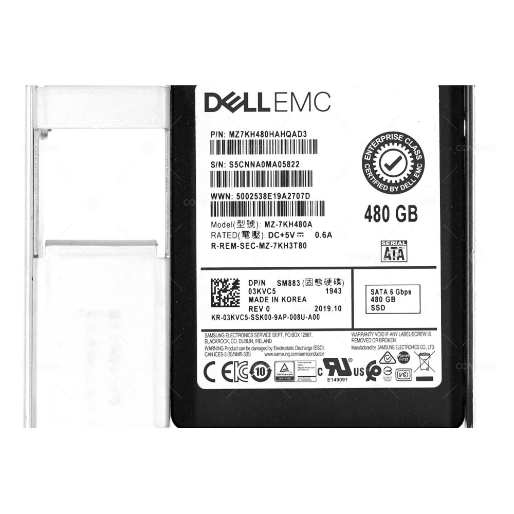 3KVC5 G14 LFF  DELL 480GB 6G SATA 3.5 LFF SSD FOR G14 G15