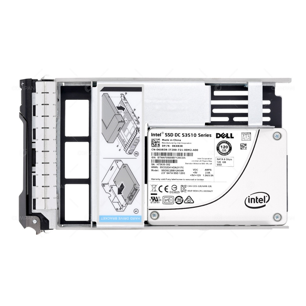 KX83R LFF  DELL SSD 120GB SATA 6G 2.5" SFF IN 3.5" LFF FOR POWERDGE G11 G12 G13