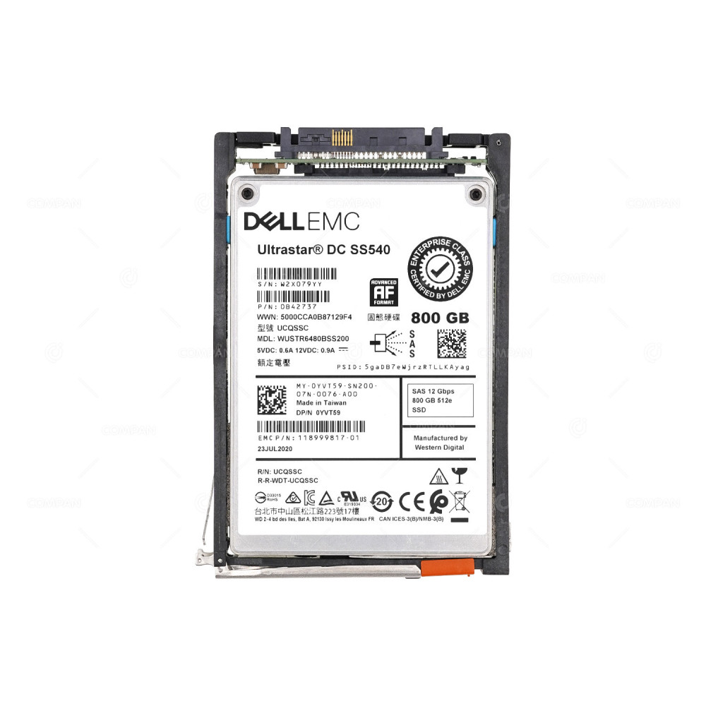 005053791  EMC SSD 400GB SAS 12G 2.5" SFF FOR UNITY XT 380 480 680 680