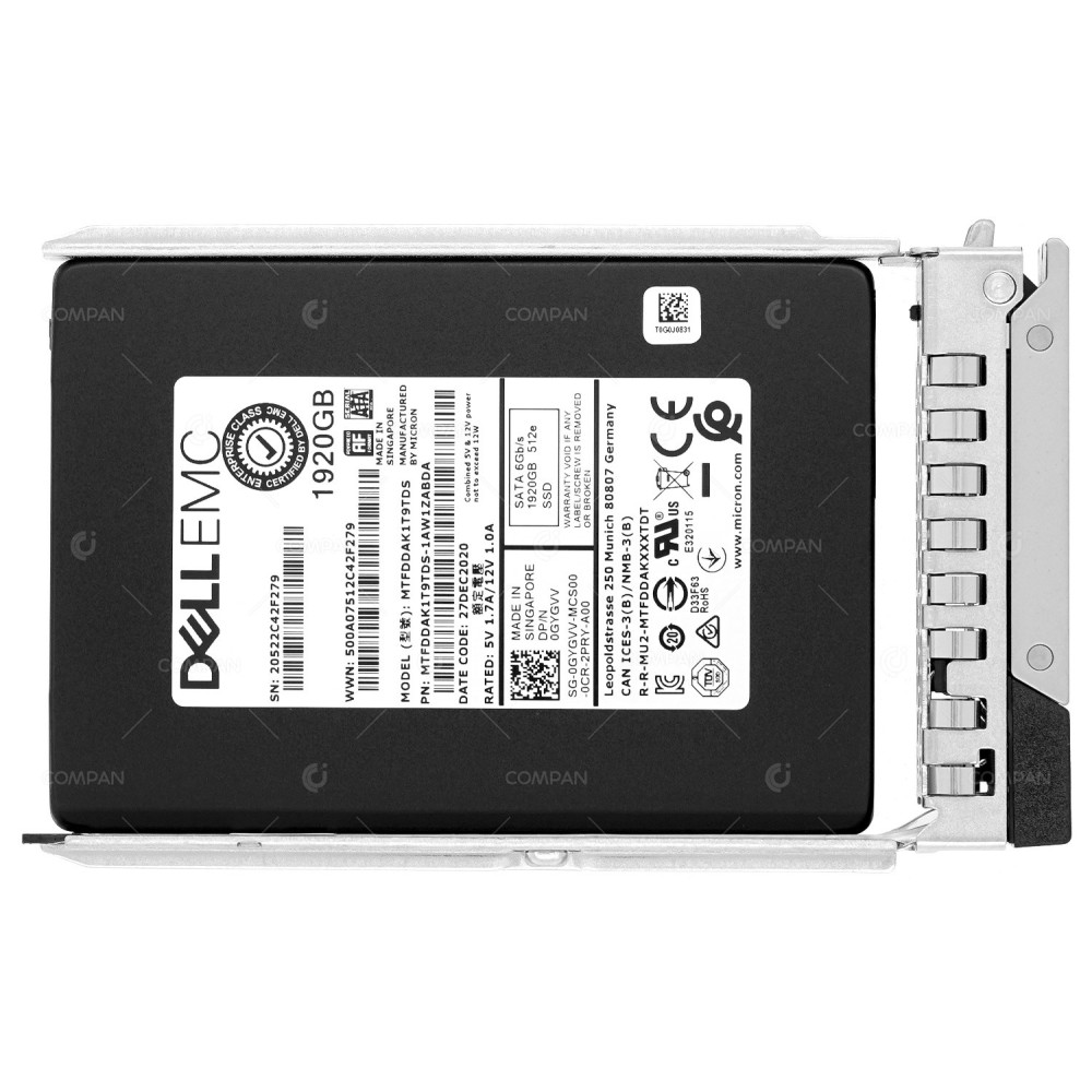 GYGVV G14  DELL DS 5300 PRO SSD 1.92TB SATA 6G 2.5" SFF SSD FOR VXRAIL P570F