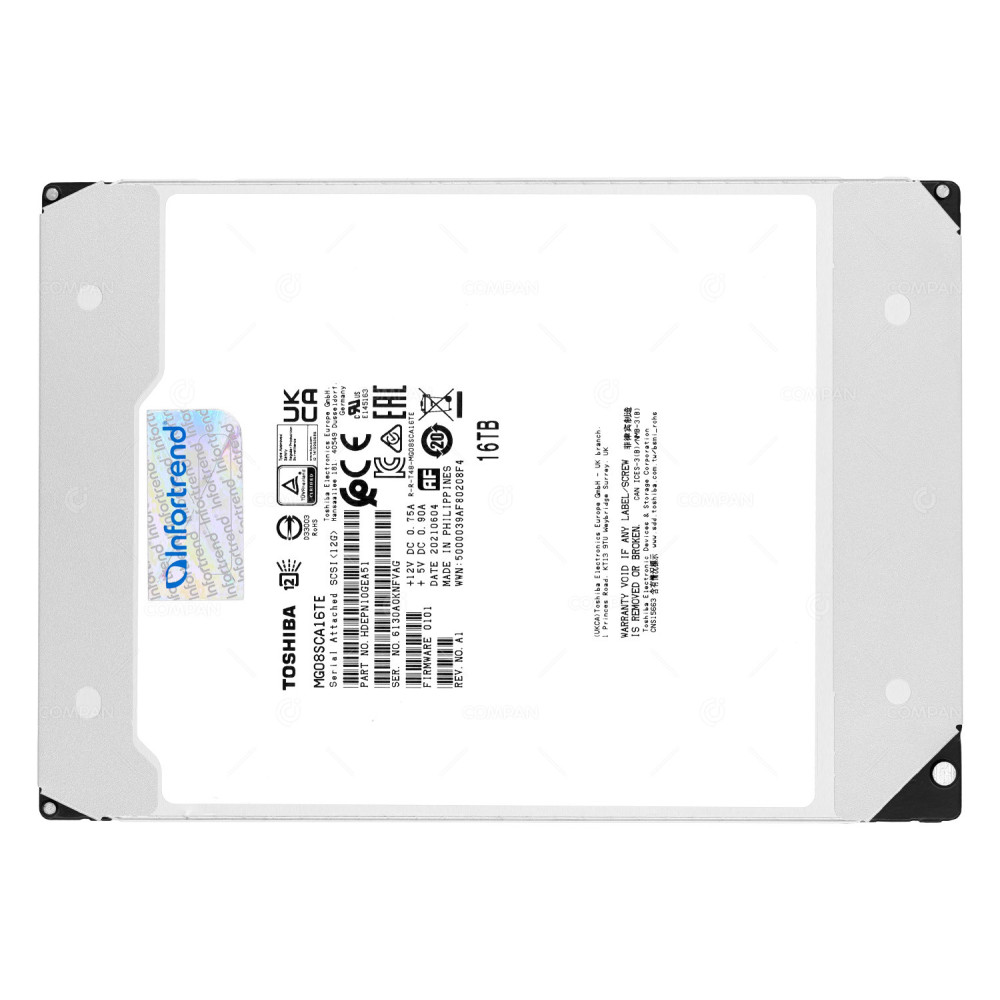 MG08SCA16TE  TOSHIBA HDD 16TB 7.2K SAS 12G 512MB CACHE 3.5" LFF
