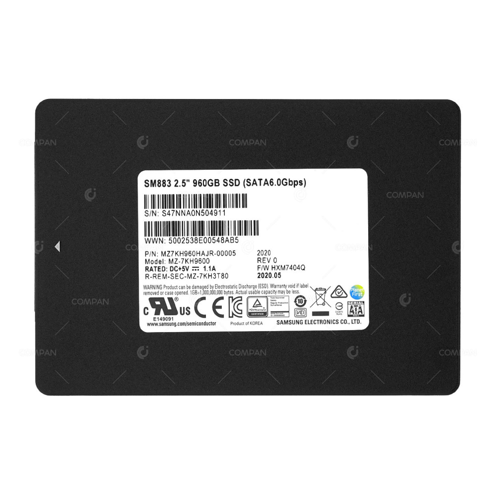 MZ-7KH9600  SAMSUNG 960GB SM883 6G SATA SSD 2.5 SFF