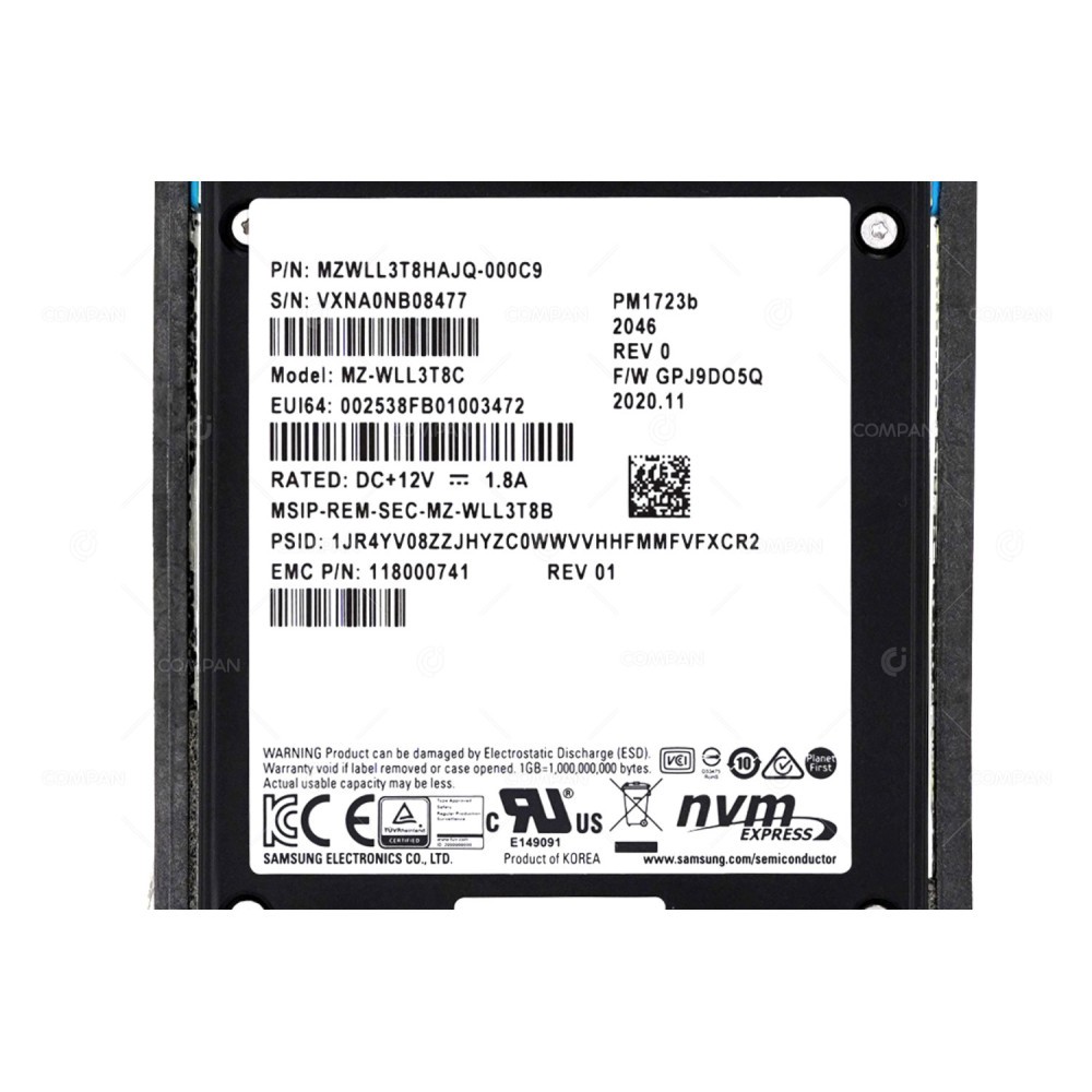 005053079  DELL EMC NVME SSD 3.84TB U.2 32G 2.5" SFF FOR DELL POWERSTORE