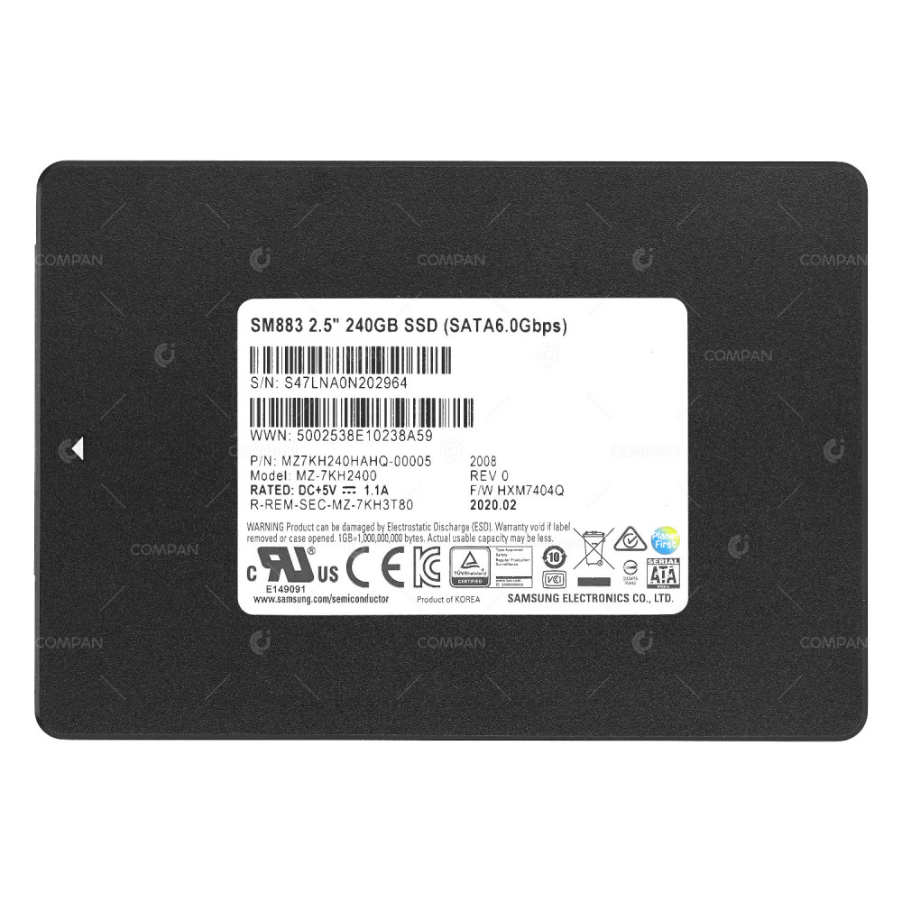 MZ-7KH2400  SAMSUNG 240GB SM883 6G SATA SSD 2.5 SFF