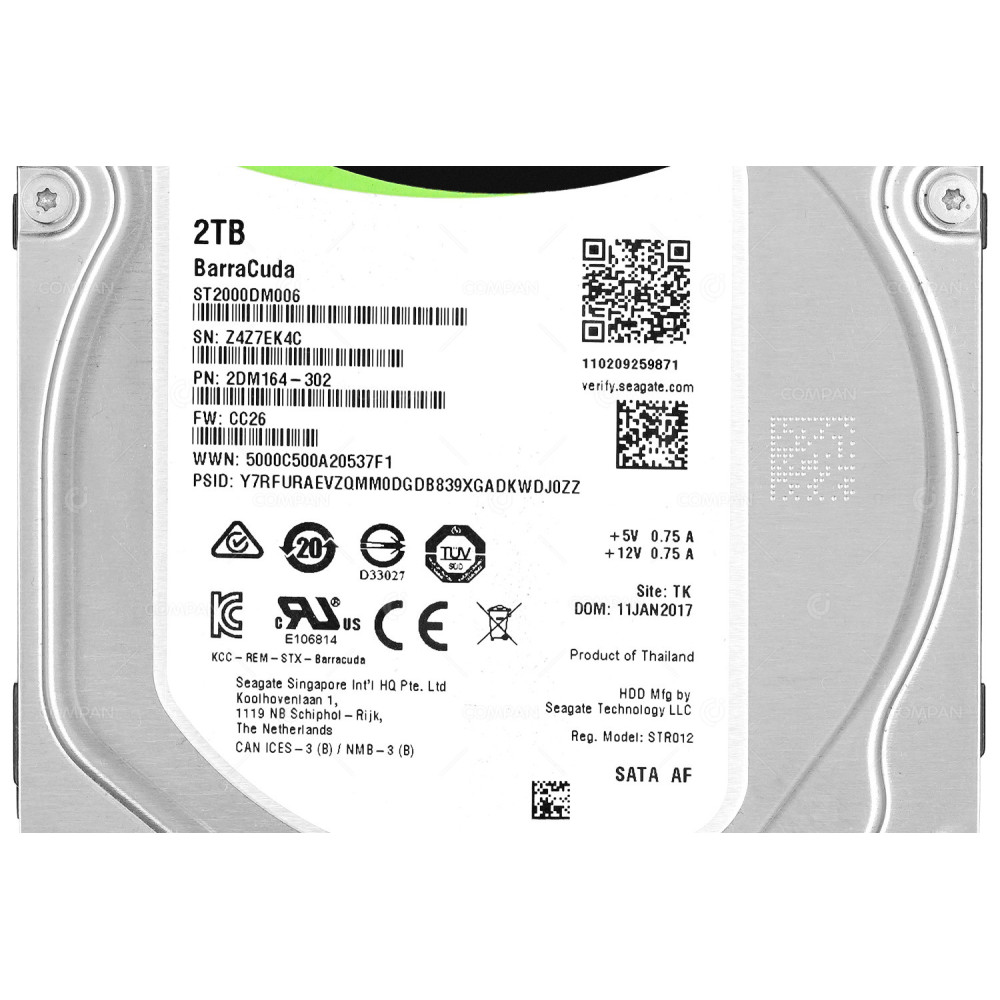ST2000DM006  SEAGATE 2TB 7.2K 6G SATA 3.5 LFF