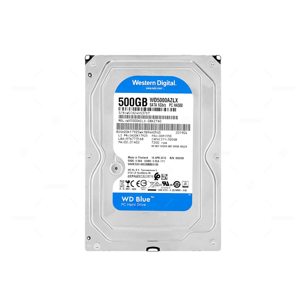 00PC550  HARD DRIVE 500GB 7.2K 6G 3.5 LFF SATA
