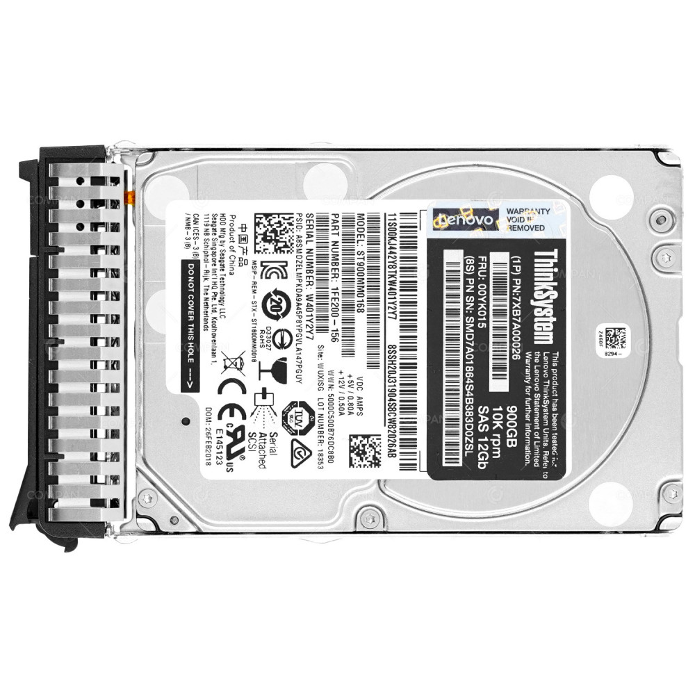 00YK015  LENOVO 900GB 10K 12G SAS 3.5 LFF HARD DRIVE FOR THINKSYSTEM