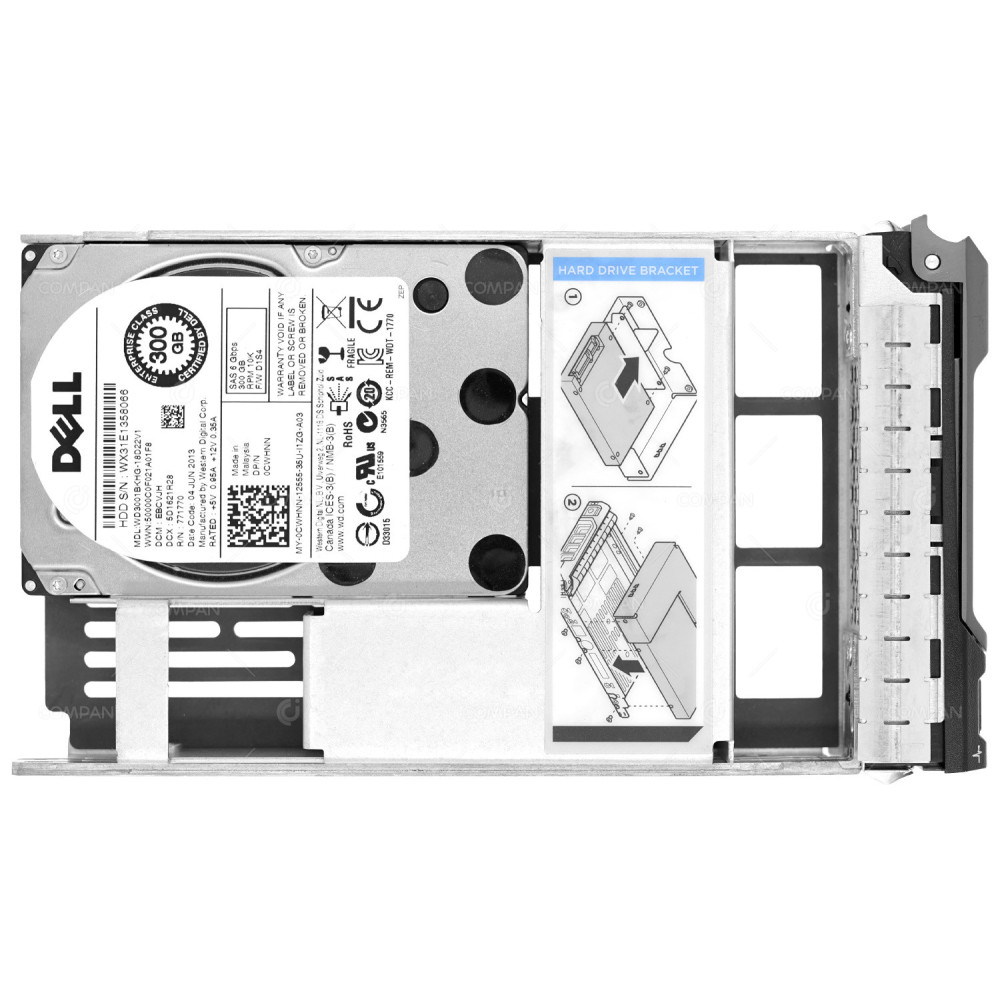 CWHNN LFF  DELL HARD DRIVE 300GB 10K 6G SAS 2.5 SFF IN 3.5 LFF HOT-SWAP	 G11 G12 G13