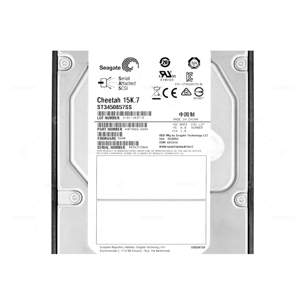 3NM49  DELL HARD DRIVE 450GB 15K 6G 3.5 SAS FOR DELL COMPELLENT