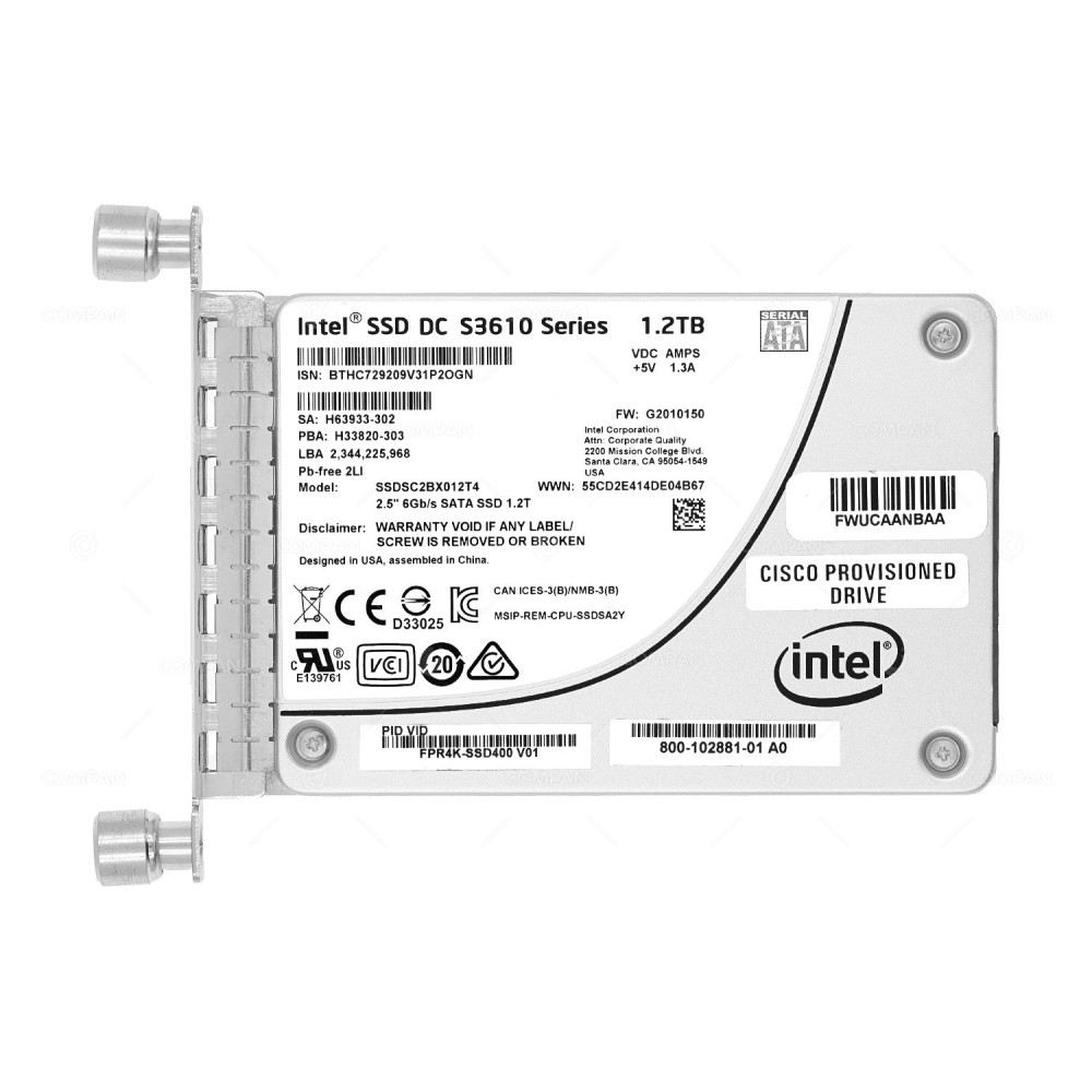 FPR4K-SSD400  CISCO SSD 1.2TB 6G 2.5 SATA DC S3610 SERIES