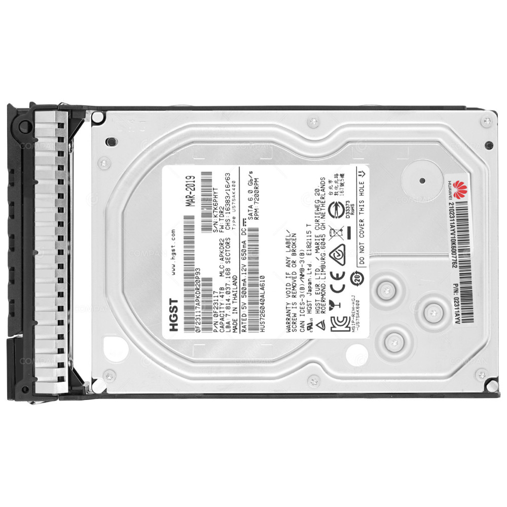 02311AYV  HUAWEI 4TB 7.2K 6G SATA 3.5 LFF HARD DRIVE FOR RH2288H V3
