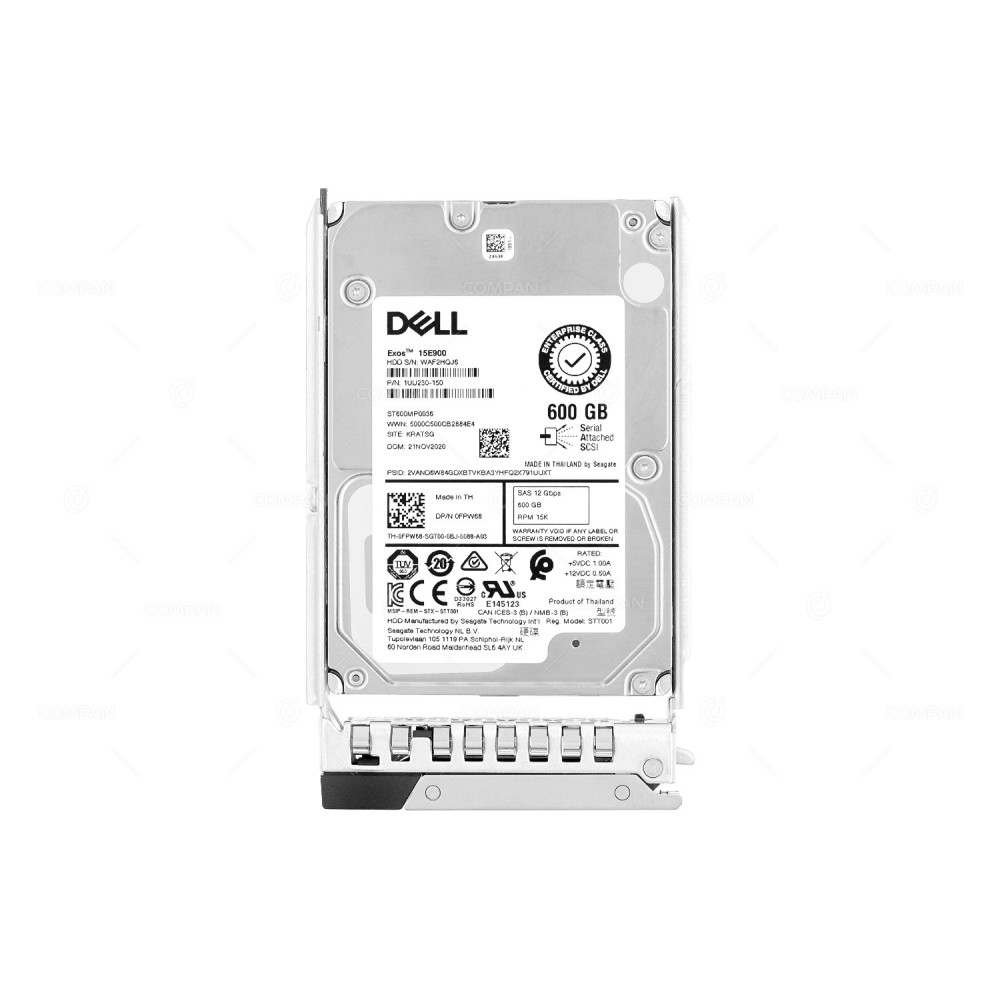 FPW68 G14  DELL HDD 600GB 15K SAS 12G 2.5" SFF FOR DELL POWEREDGE G14