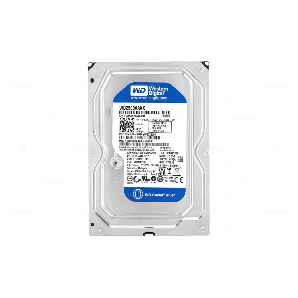 P5JDG  DELL HARD DRIVE 250GB 7.2K 6G SATA 3.5 LFF