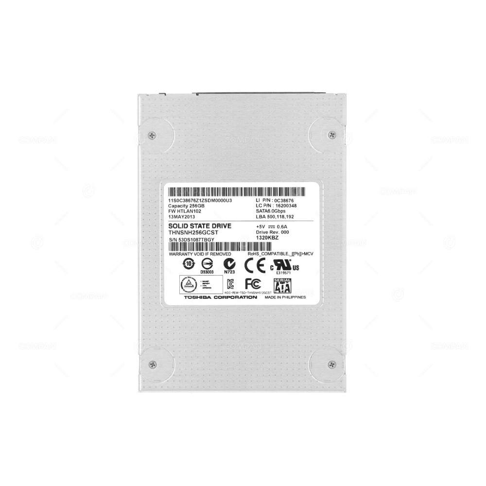 0C38676  LENOVO 256GB 6G SATA 2.5 SFF SSD