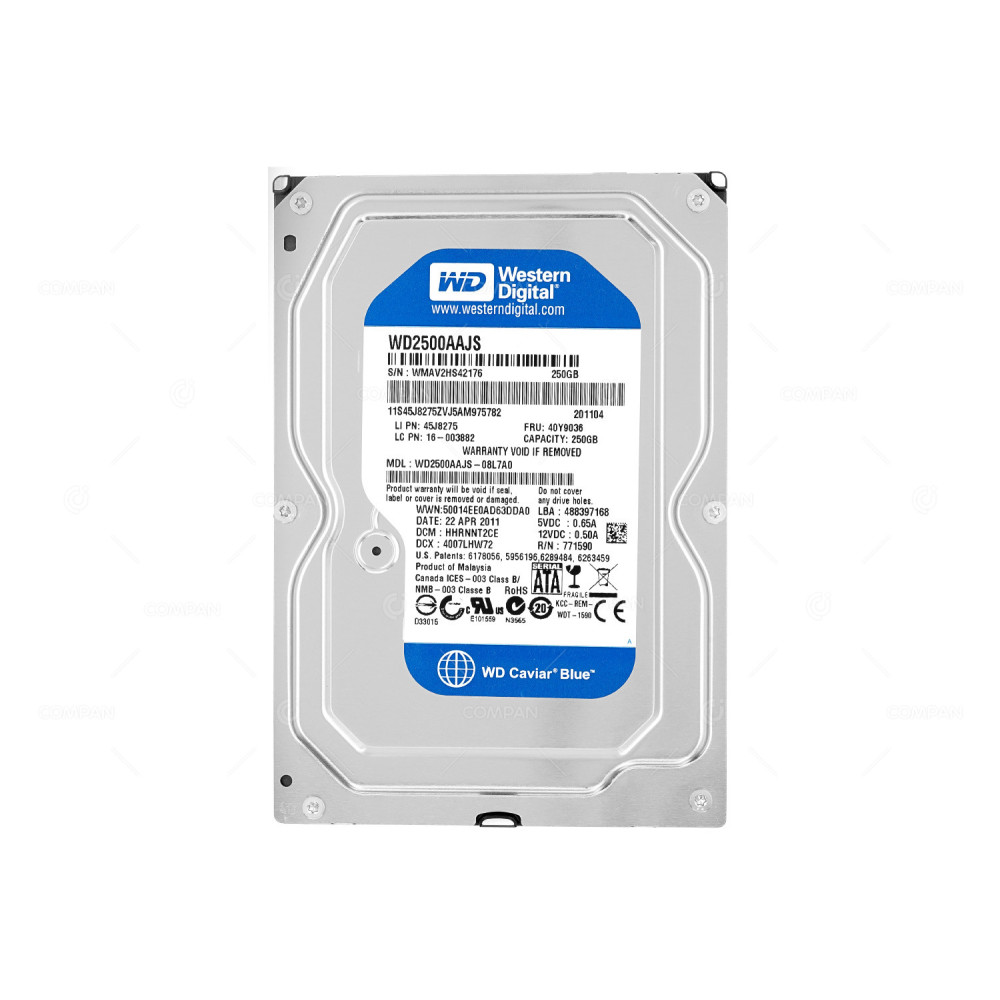 40Y9036  LENOVO 250GB 7.2K 3G SATA 3.5 LFF HARD DRIVE