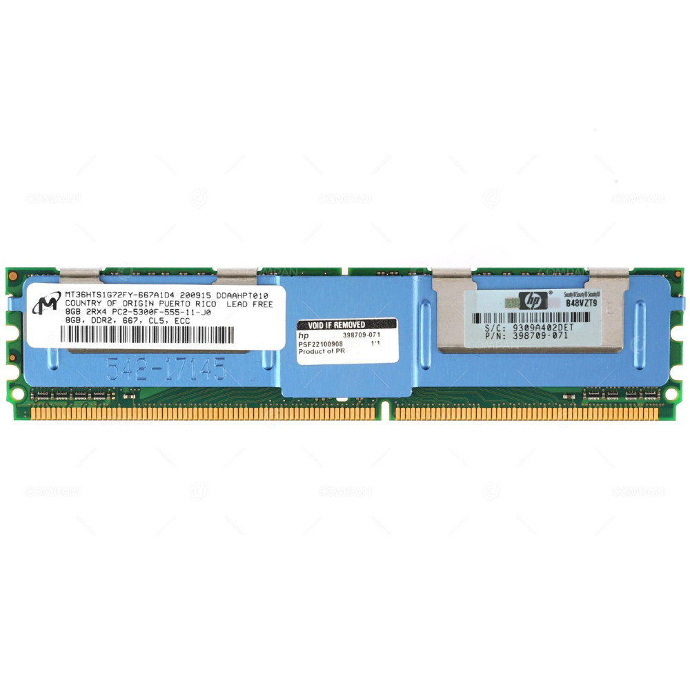 398709-071 HP MEMORY 8GB 2RX4 PC2 5300F DDR2