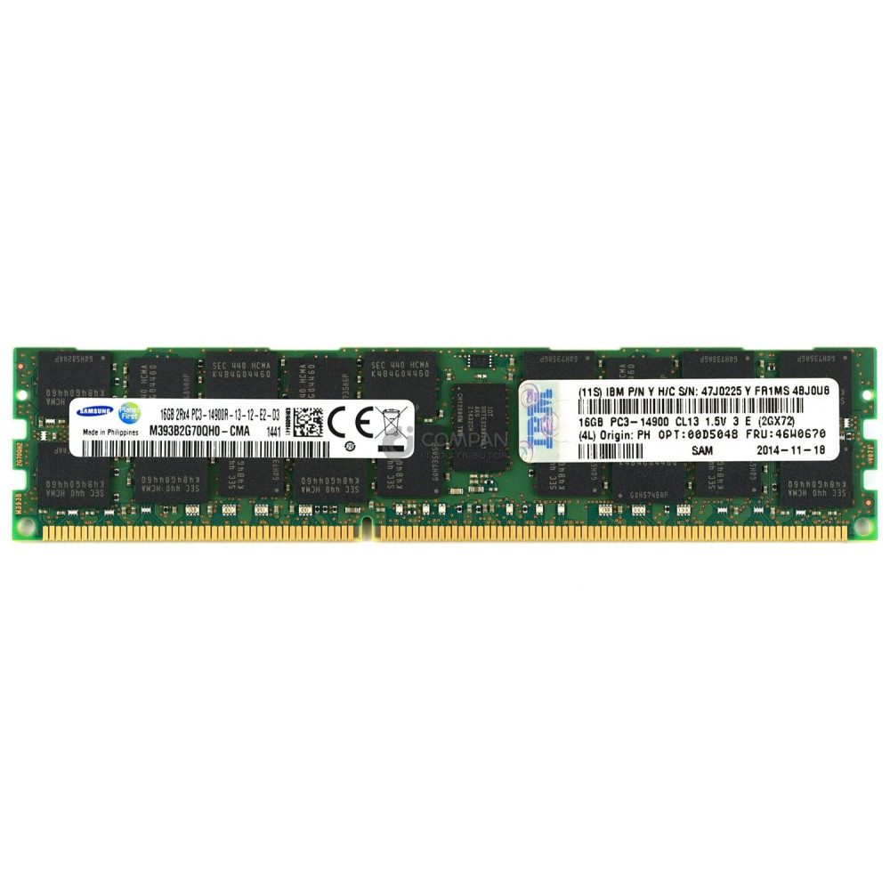 46W0670 IBM DDR3 16GB 2RX4 PC3-14900 1866MHZ RDIMM CAS 13-13-13