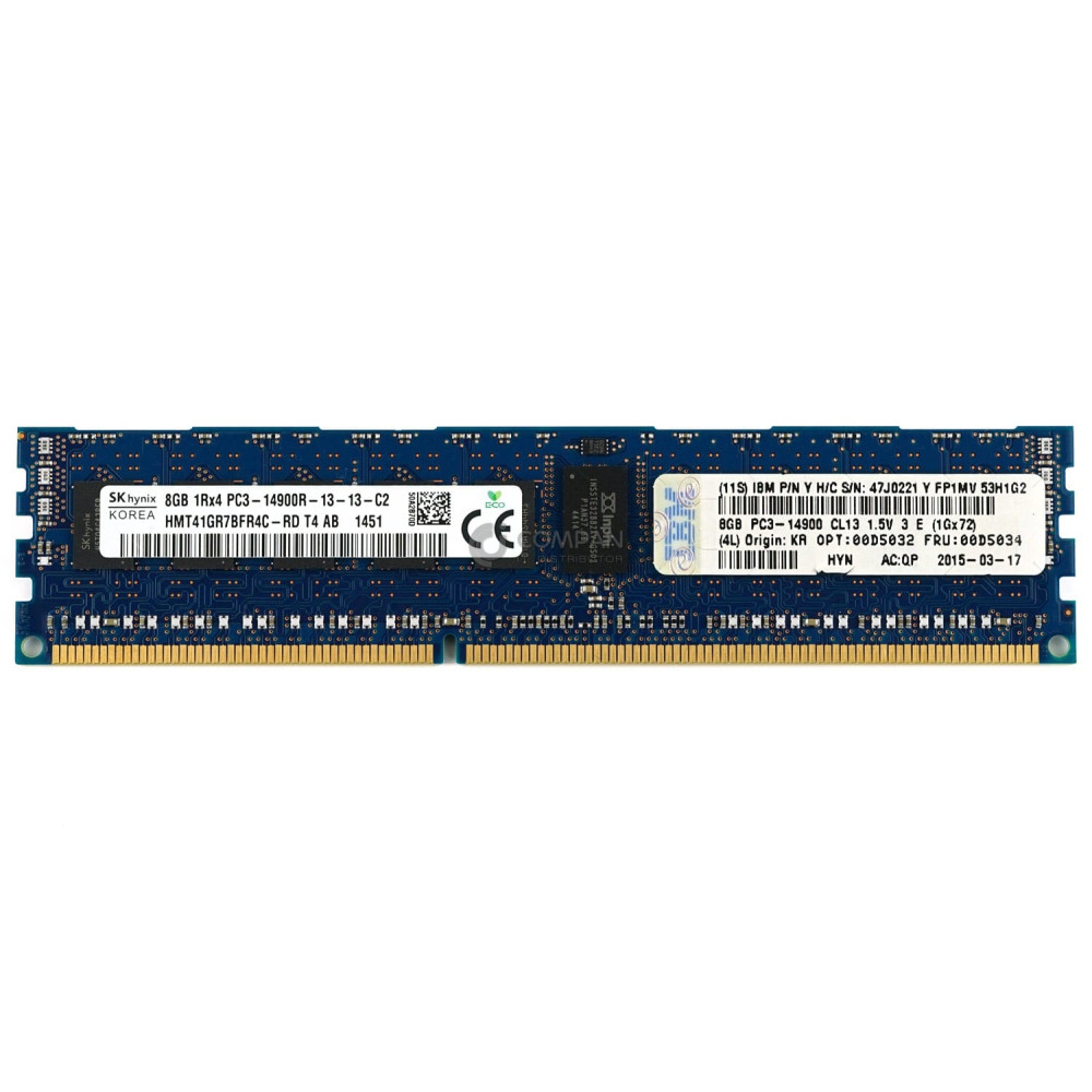 00D5034 IBM DDR3 8GB PC3-14900 1866MHZ RDIMM