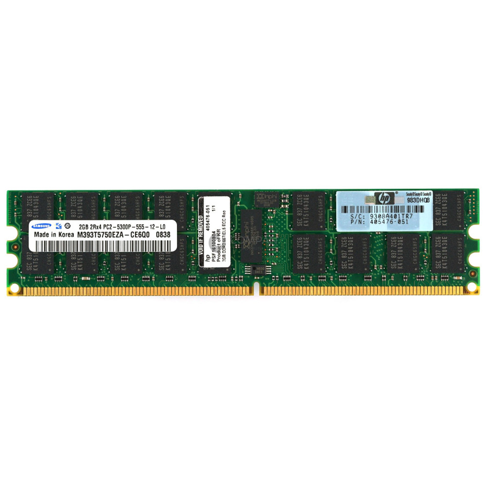 405476-051 HP MEMORY 2GB 2RX4 PC2 5300P DDR2 - 408853-B21