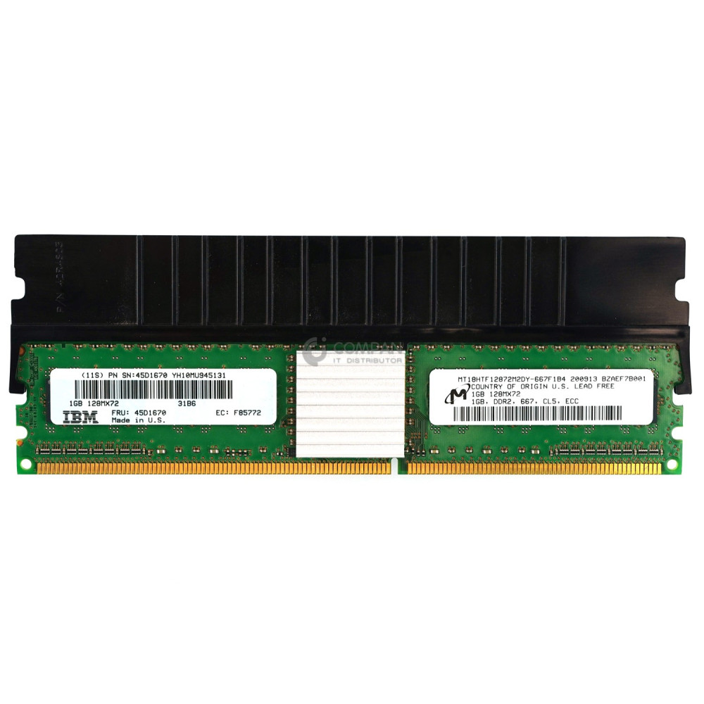 45D1670 IBM MEMORY 1GB  128MX72  PC2 DDR2