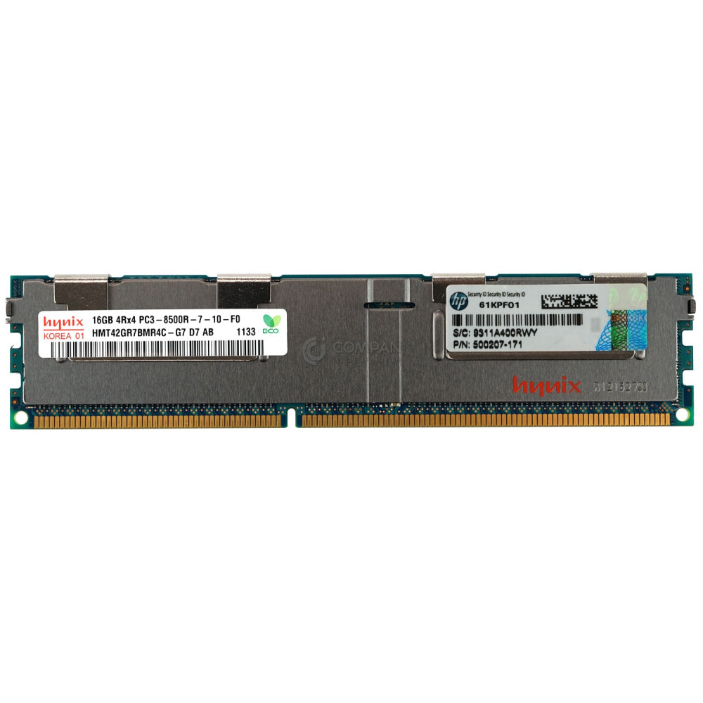 500207-171 HP DDR3 16GB 4RX4 PC3-8500 1066MHZ RDIMM