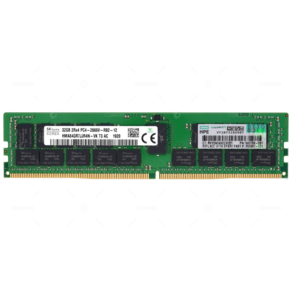 840758-091 HP DDR4 32GB 2RX4 PC4-21300 2666MHZ RDIMM
